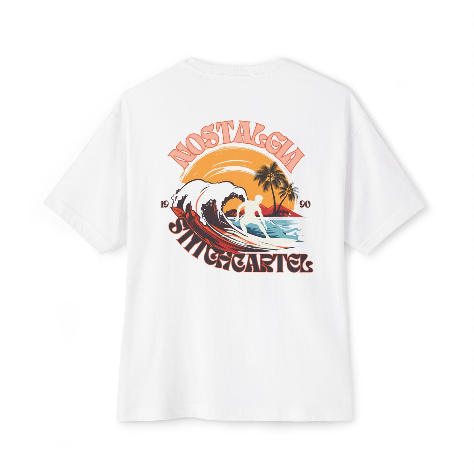 Mens nostalgia pink design Oversized Boxy Tee