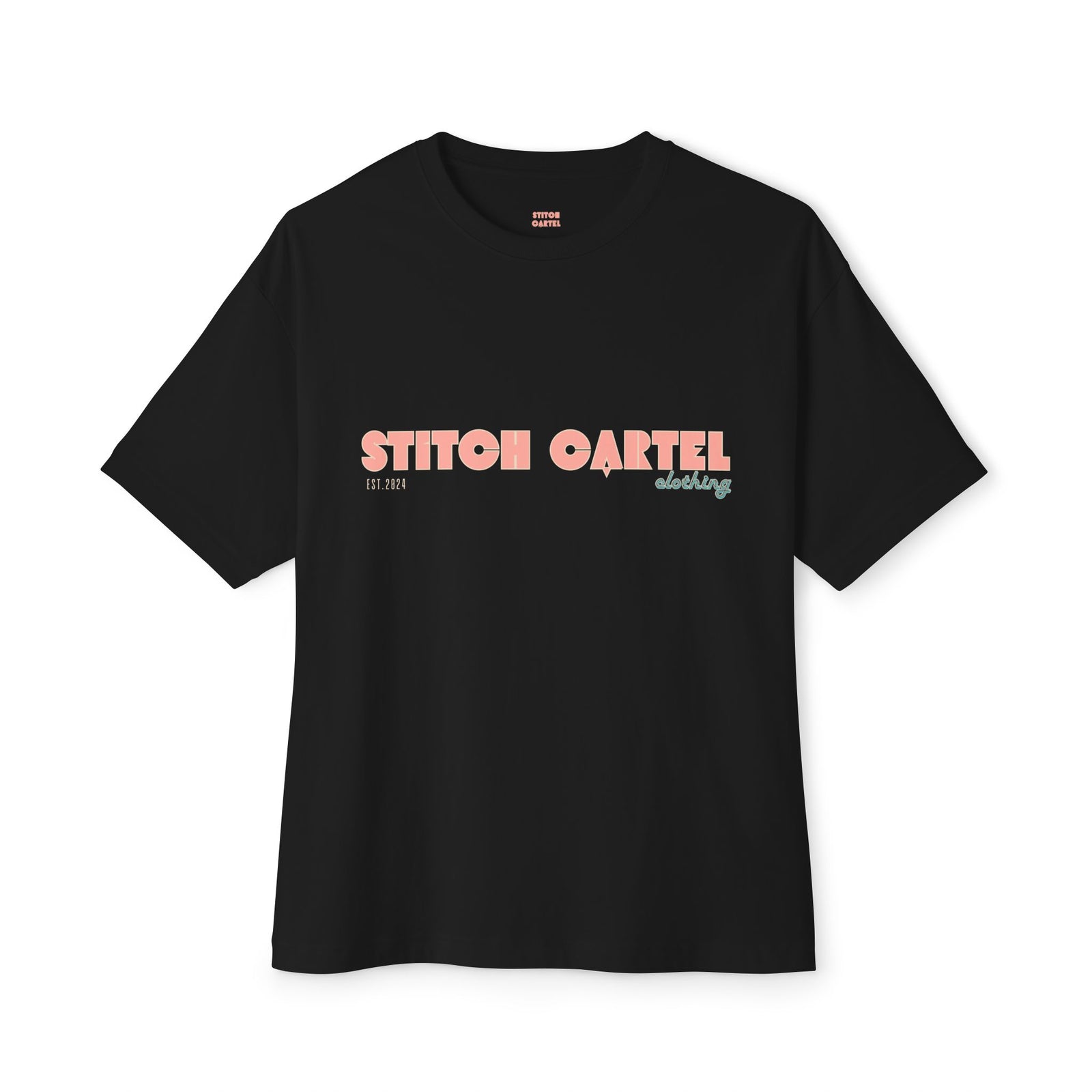Unisex Retro Waves pink design Oversized Boxy Tee