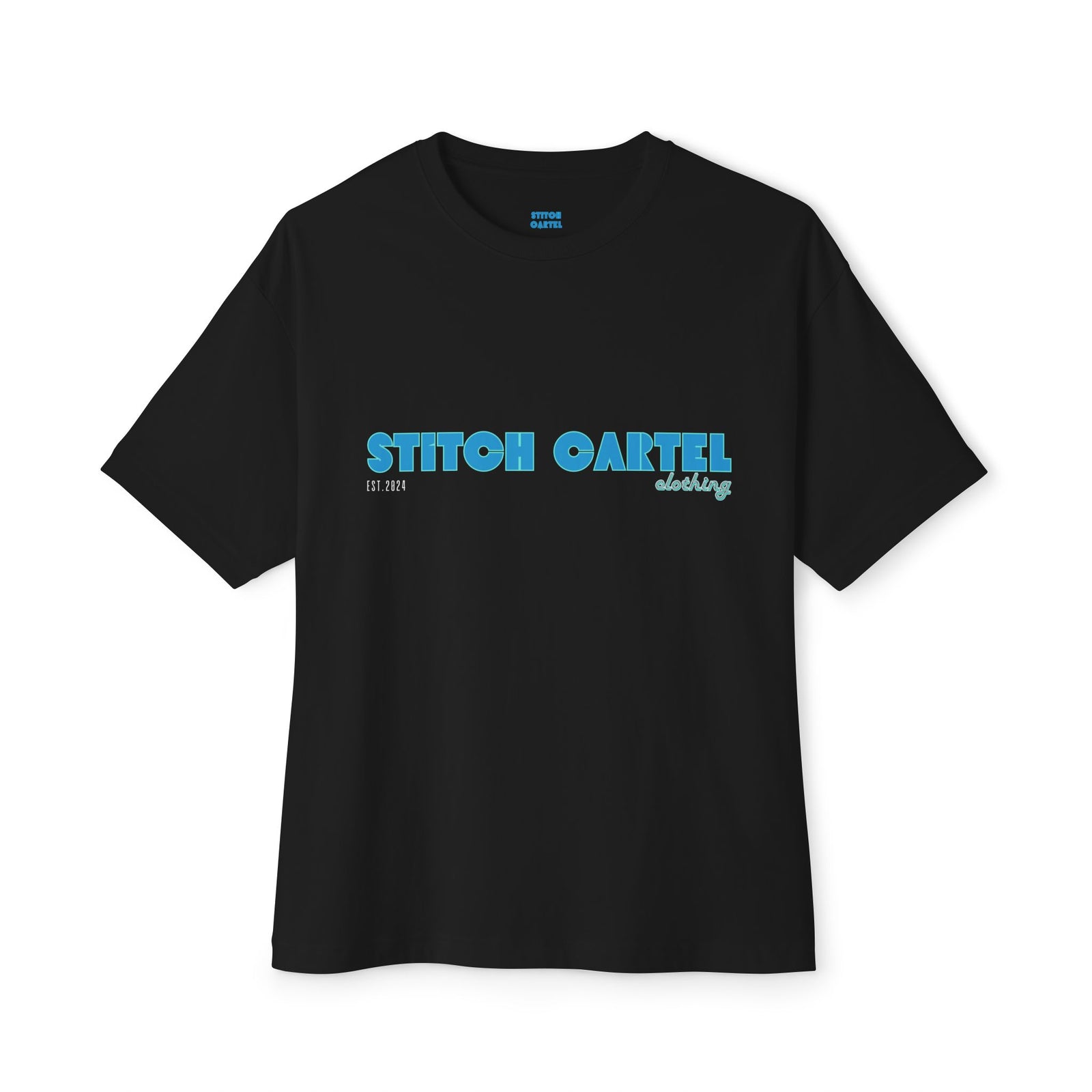 Unisex Retro Waves blue design Oversized Boxy Tee