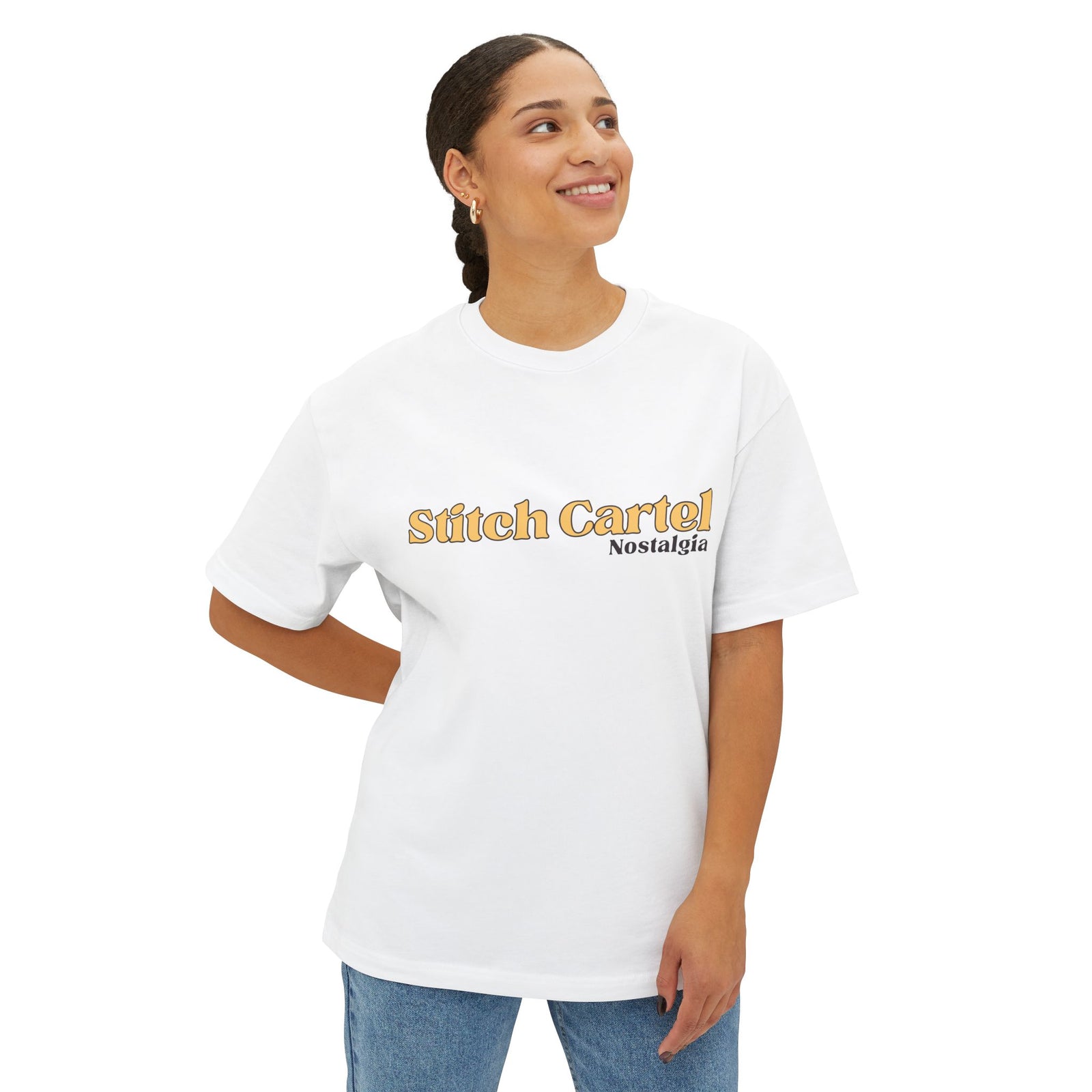 Womans yellow and black 70s Nostalgia Box Tee