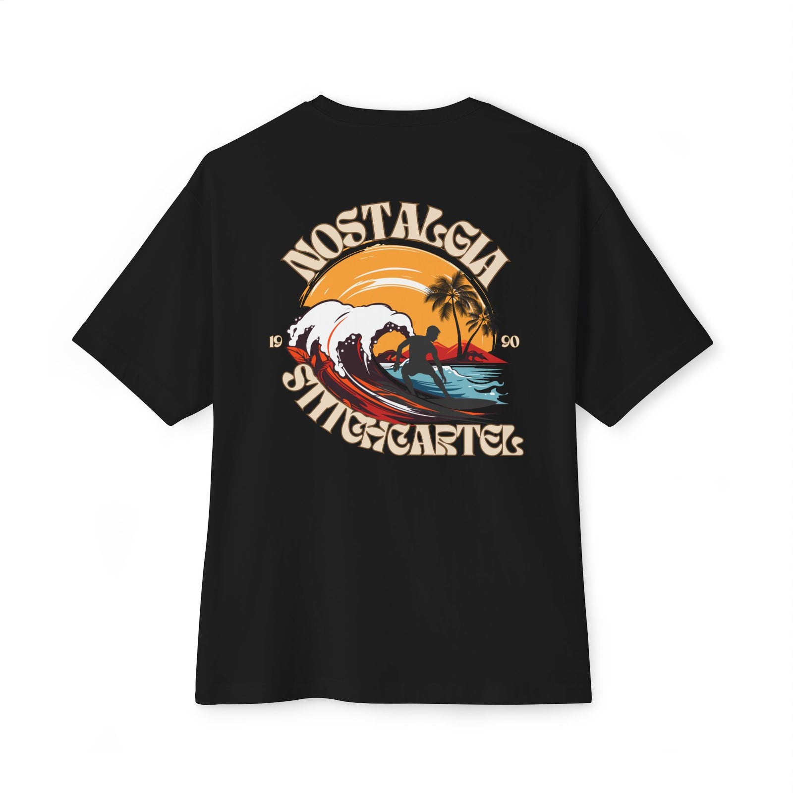 Mens 90s nostalgia beige design Oversized Boxy Tee