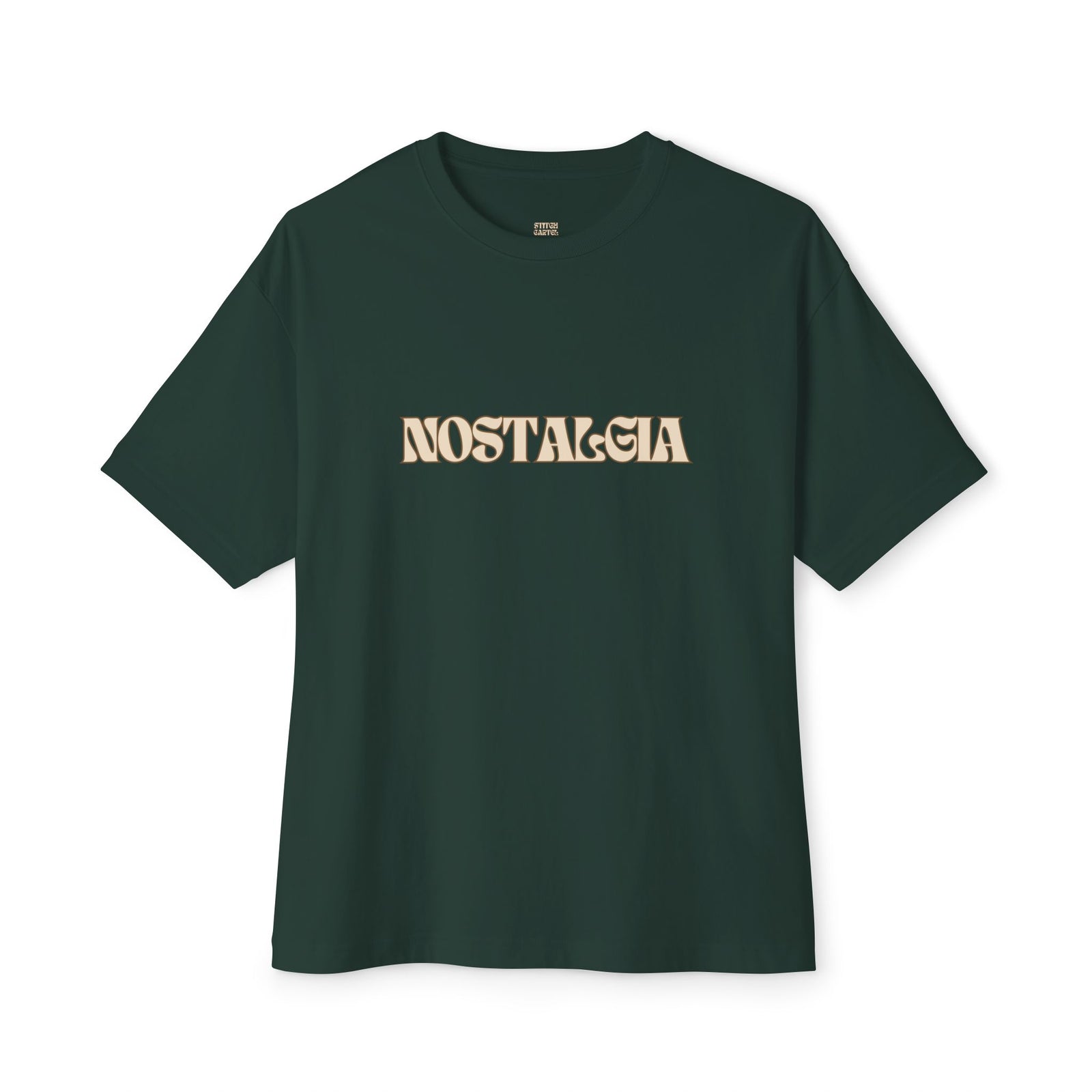 Mens 90s nostalgia beige design Oversized Boxy Tee