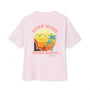 Unisex Retro Waves pink design Oversized Boxy Tee