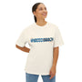 Ghetto beach basic orange and blue design Unisex Oversized Boxy Tee