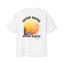 Unisex Retro Waves black design Oversized Boxy Tee