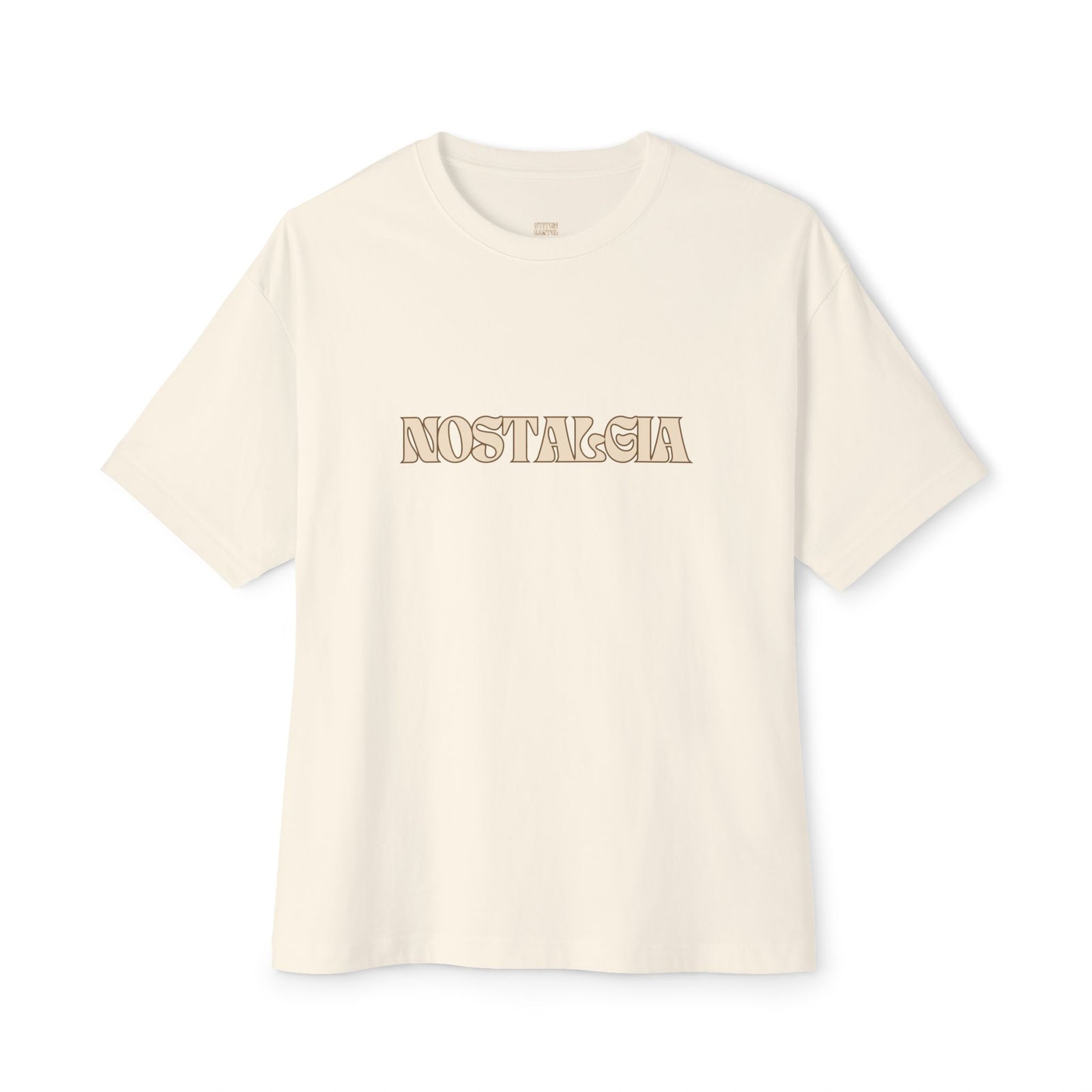 Mens 90s nostalgia beige design Oversized Boxy Tee