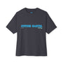 Unisex Retro Waves blue design Oversized Boxy Tee