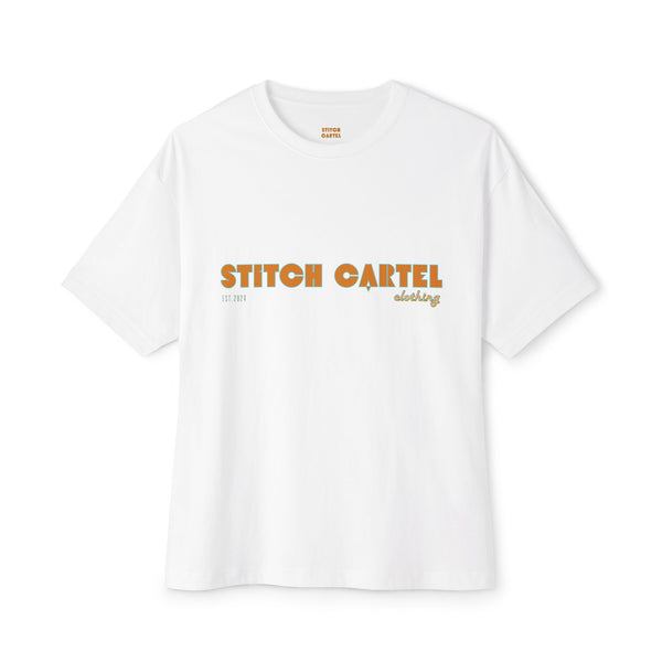 Unisex Retro waves Oarange design Oversized Boxy Tee
