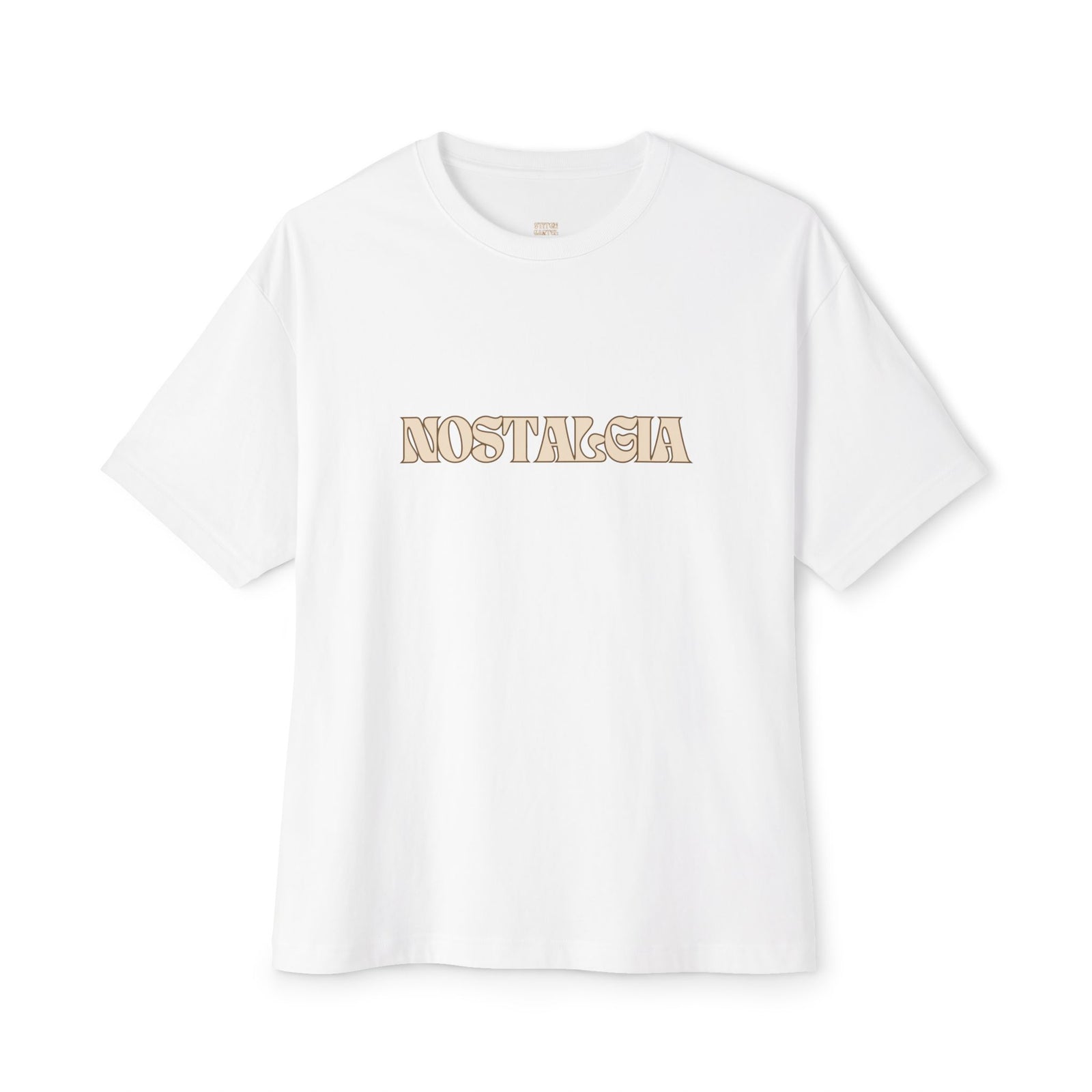 Mens 90s nostalgia beige design Oversized Boxy Tee