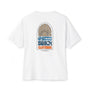 Ghetto beach basic orange and blue design Unisex Oversized Boxy Tee