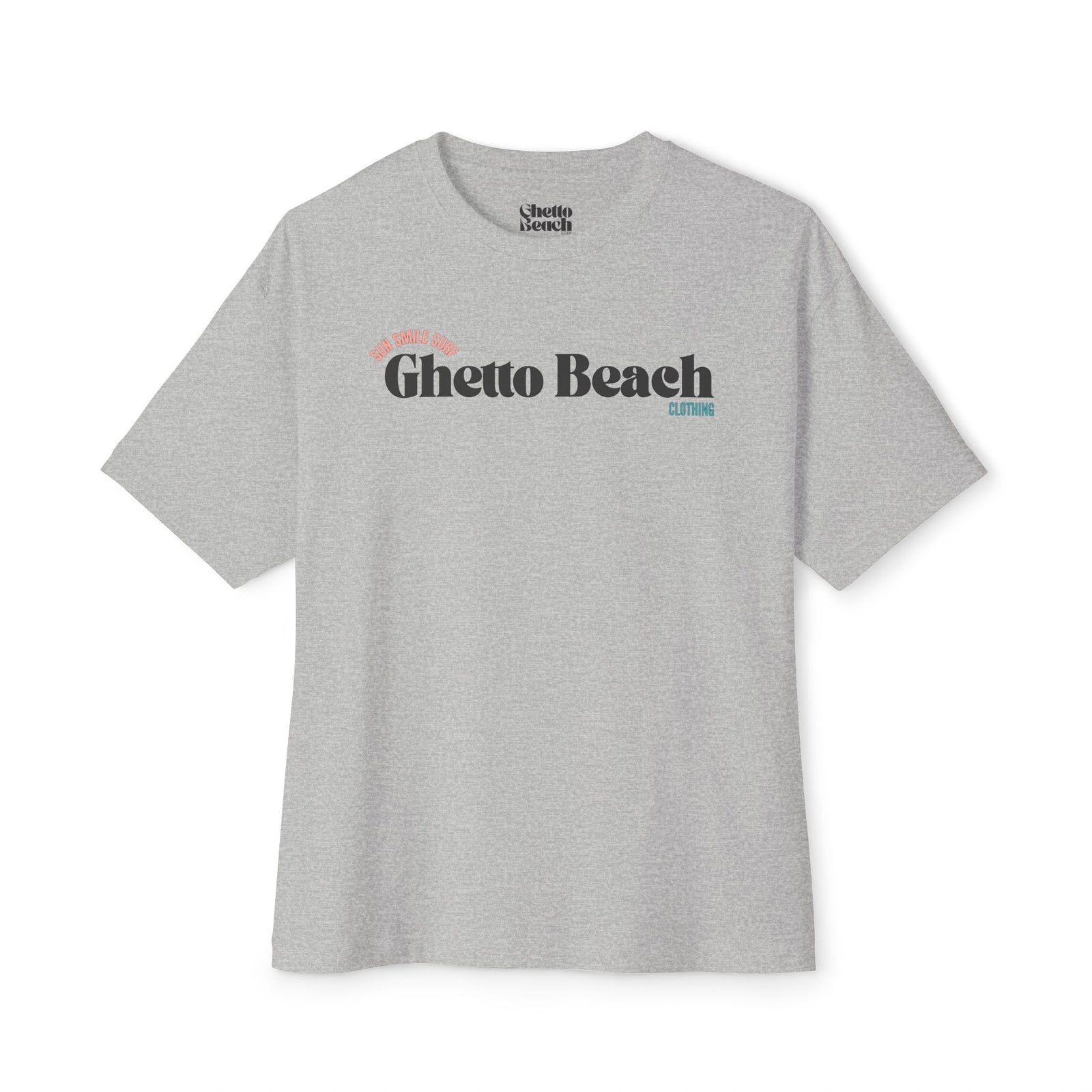 Ghetto beach black design over sized Vintage Box Tee