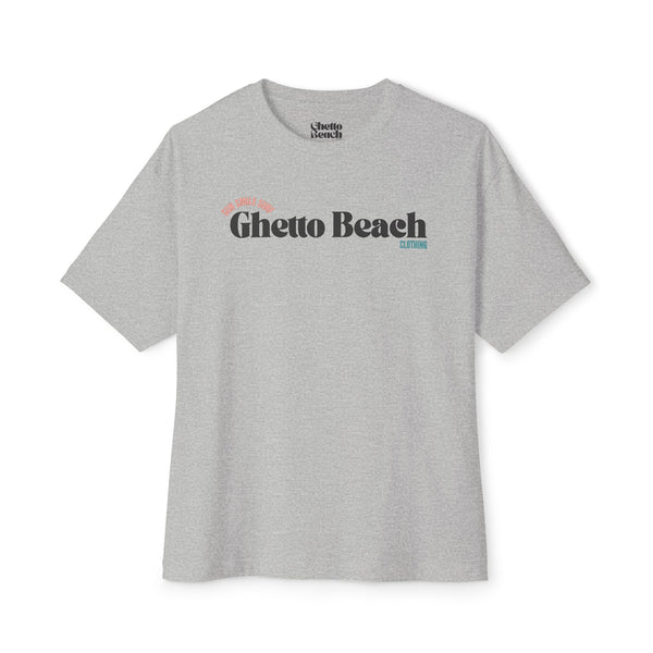 Ghetto beach black design over sized Vintage Box Tee