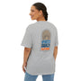 Ghetto beach basic orange and blue design Unisex Oversized Boxy Tee