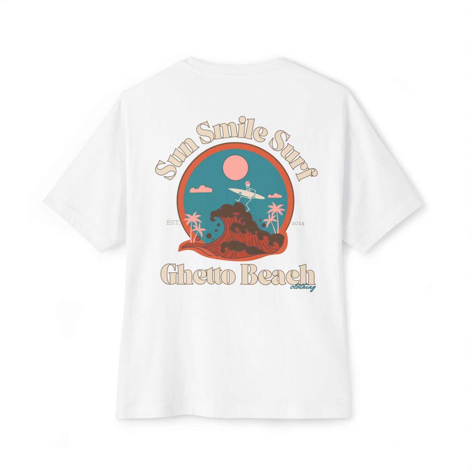 Ghetto Beach Beige design Oversized box tee