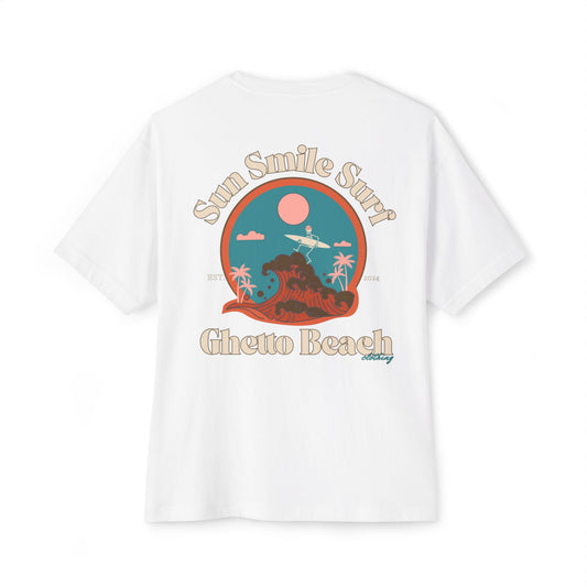 Ghetto Beach Beige design Oversized box tee