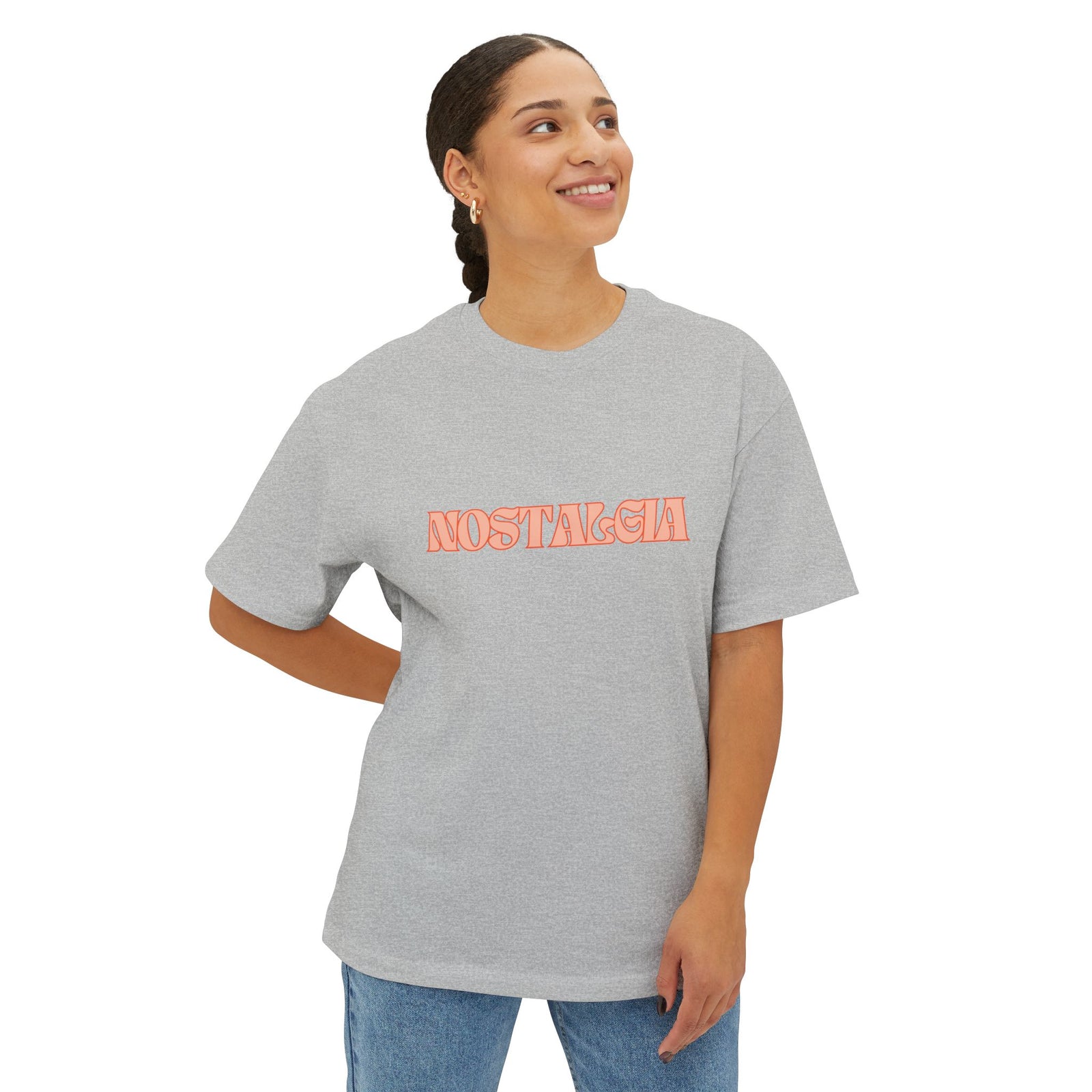 Mens nostalgia pink design Oversized Boxy Tee