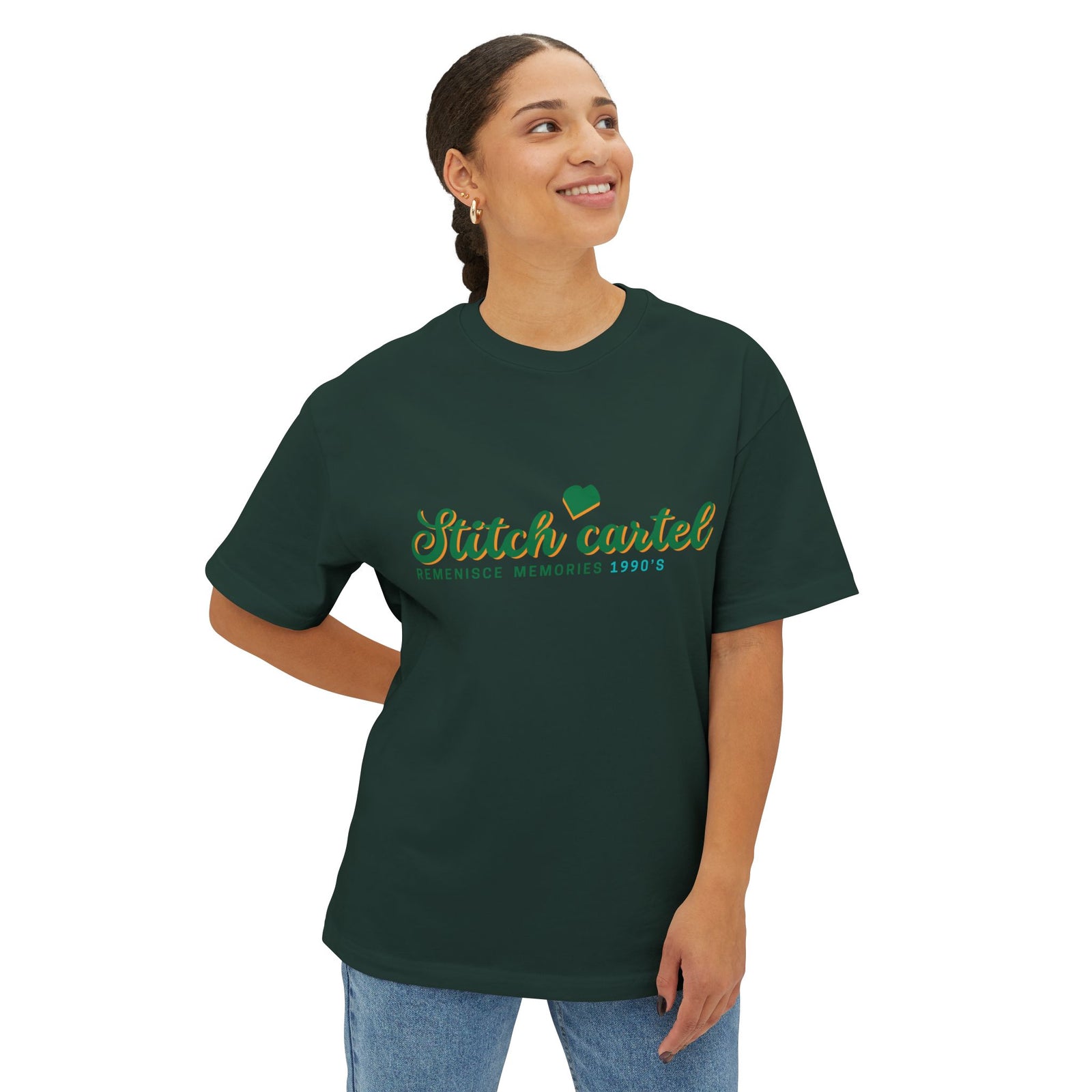 90s green design Nostalgia Oversized Tee