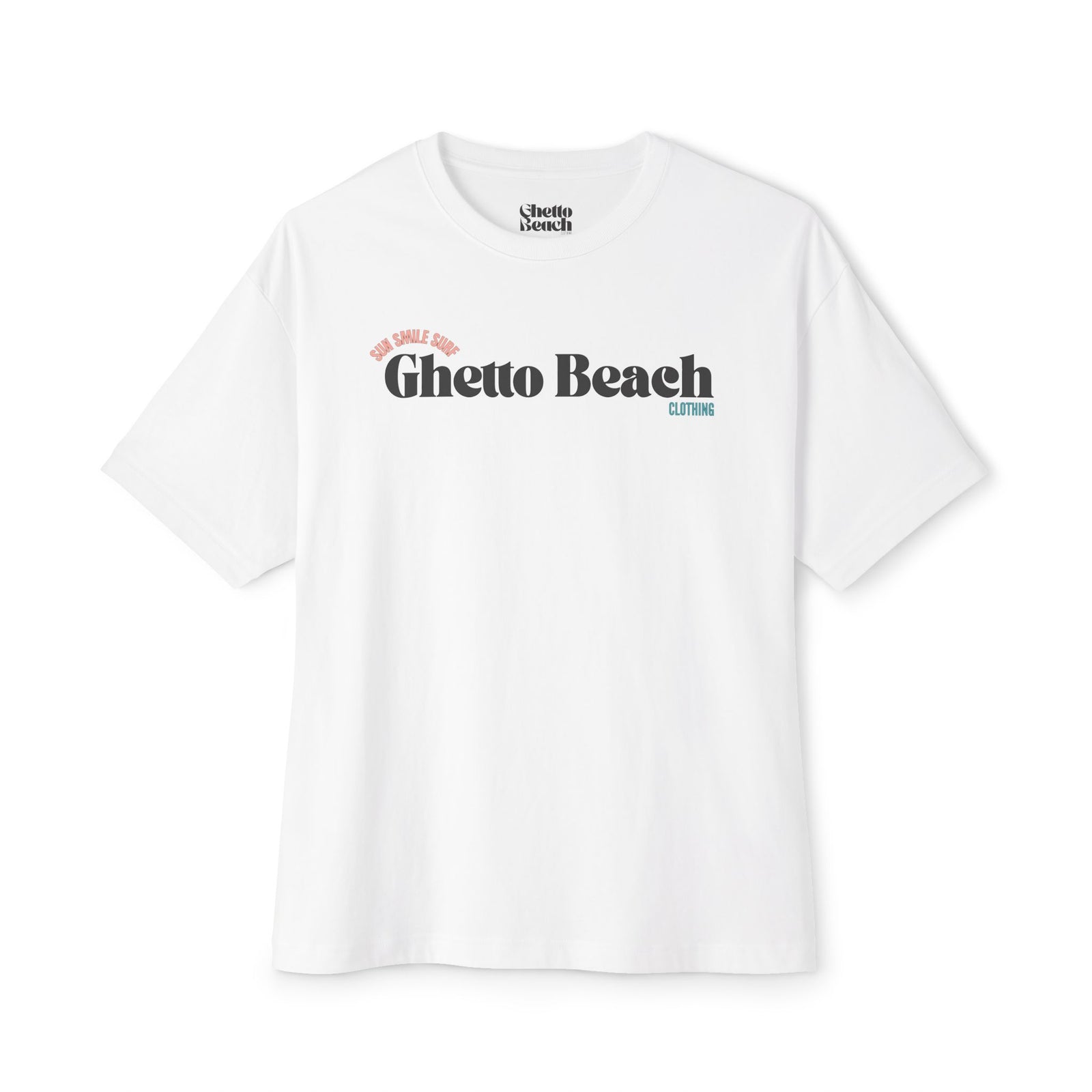 Ghetto beach black design over sized Vintage Box Tee