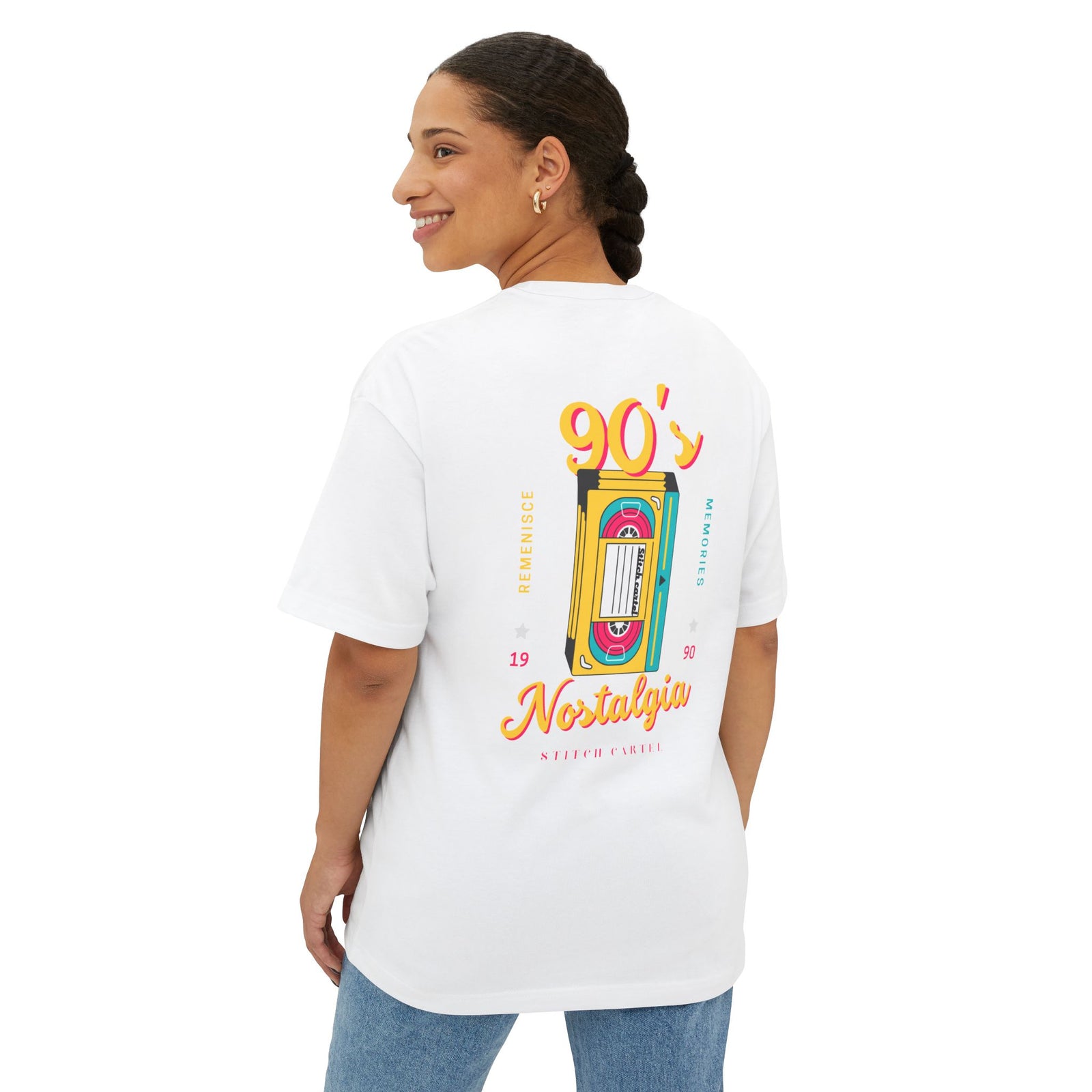 90s Yellow design Nostalgia Oversized Tee