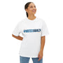 Ghetto beach basic orange and blue design Unisex Oversized Boxy Tee