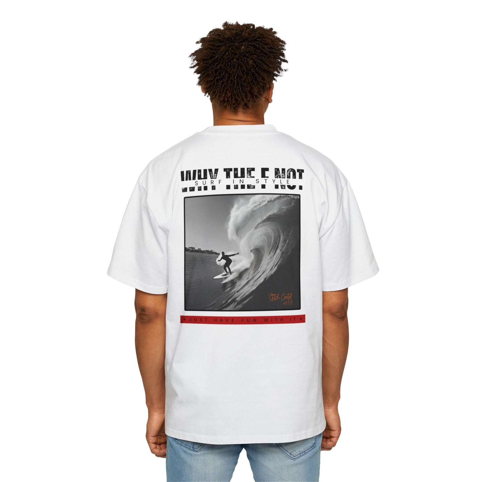 Why the F not whites design Men's Heavy Oversized Tee