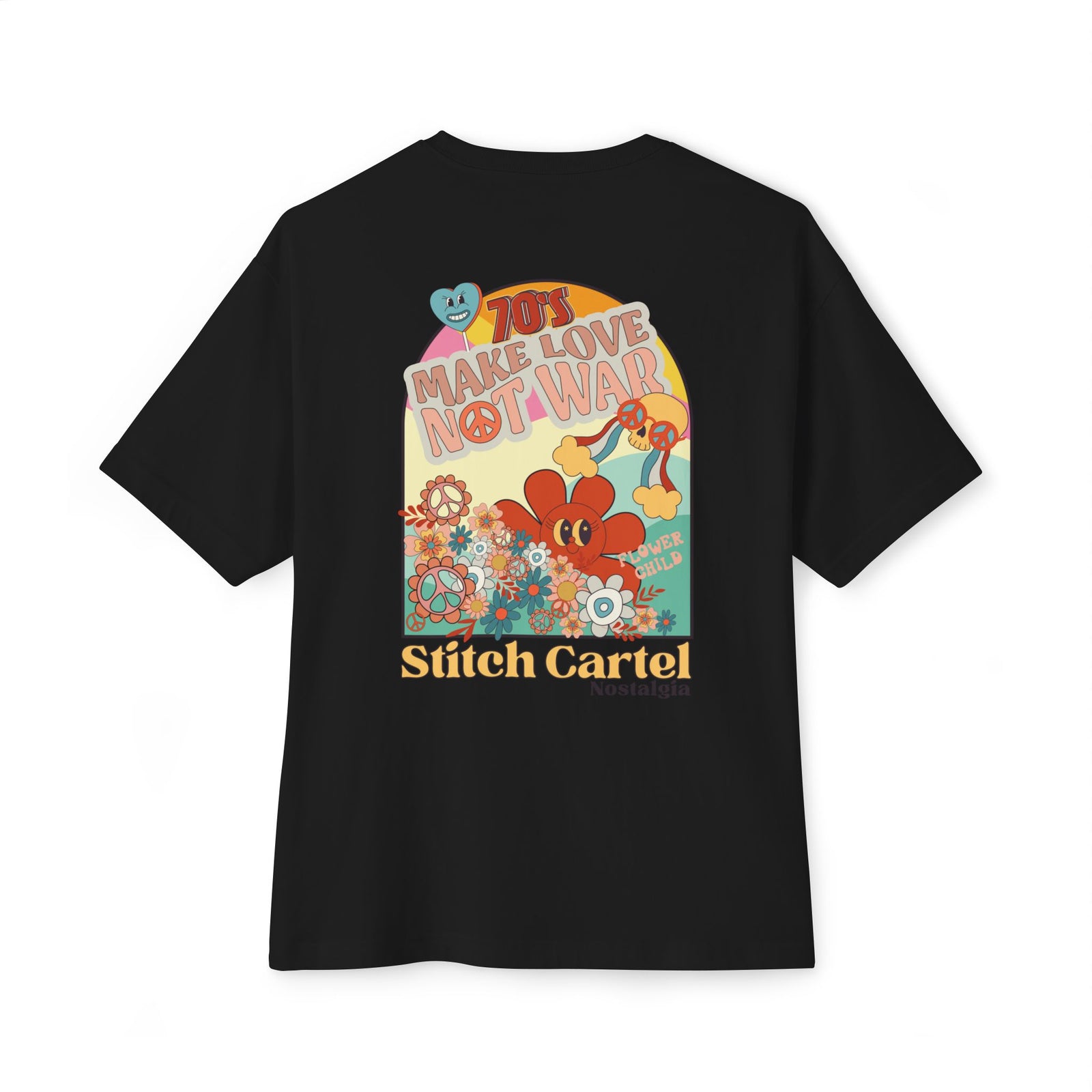 Womans yellow and black 70s Nostalgia Box Tee