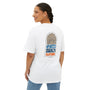 Ghetto beach basic orange and blue design Unisex Oversized Boxy Tee