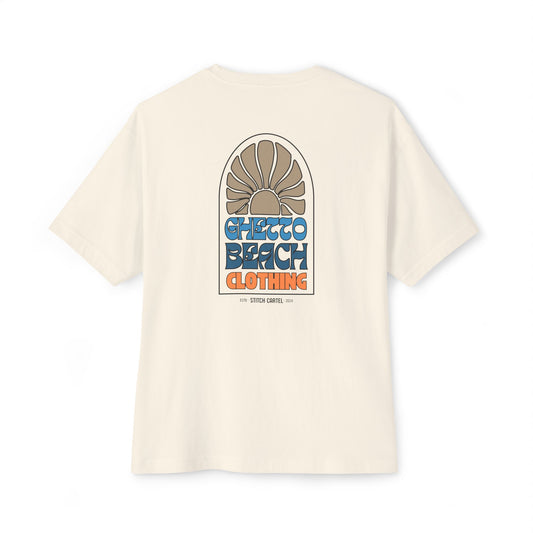 Ghetto beach basic orange and blue design Unisex Oversized Boxy Tee