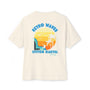 Unisex Retro Waves blue design Oversized Boxy Tee