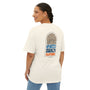 Ghetto beach basic orange and blue design Unisex Oversized Boxy Tee