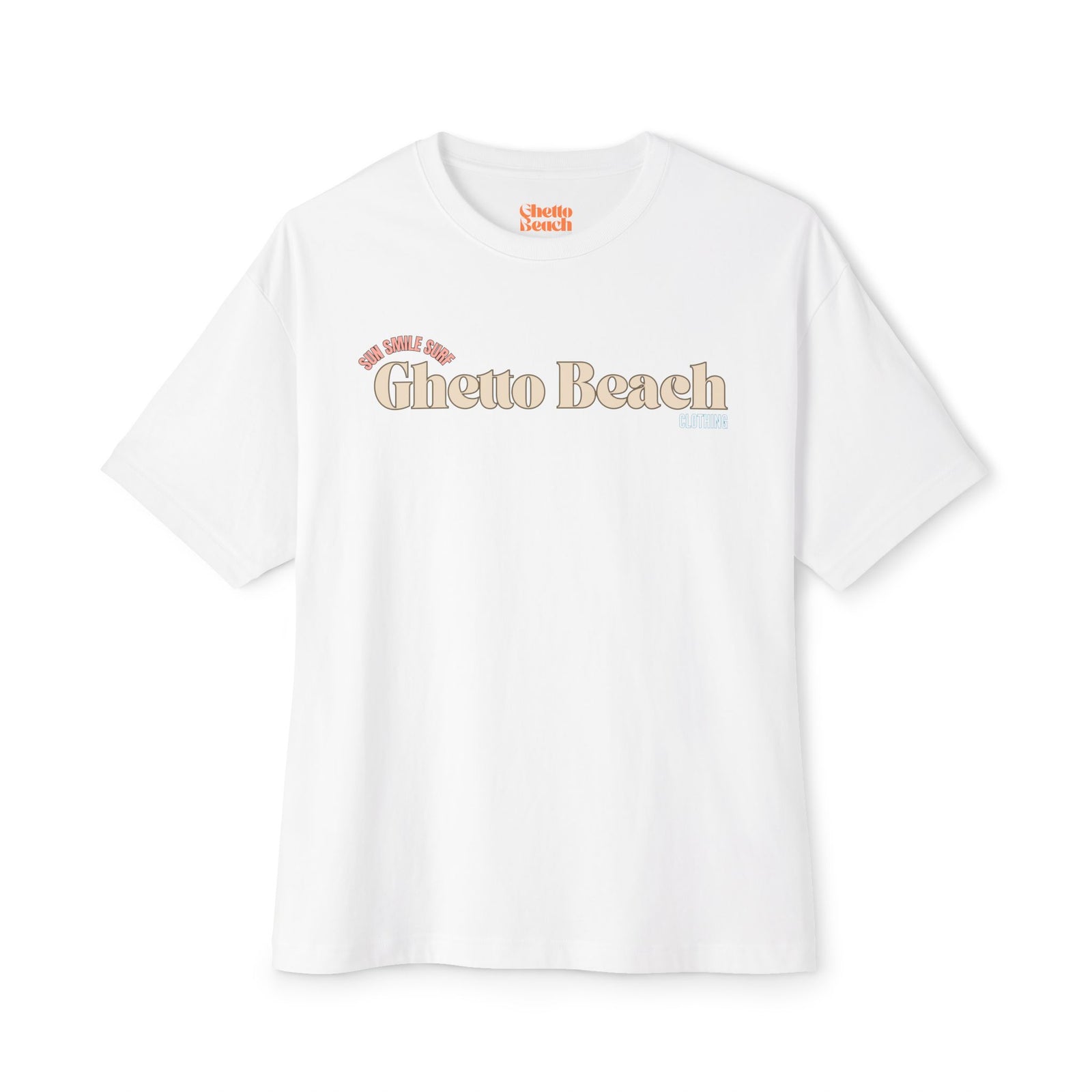 Ghetto Beach Beige design Oversized box tee