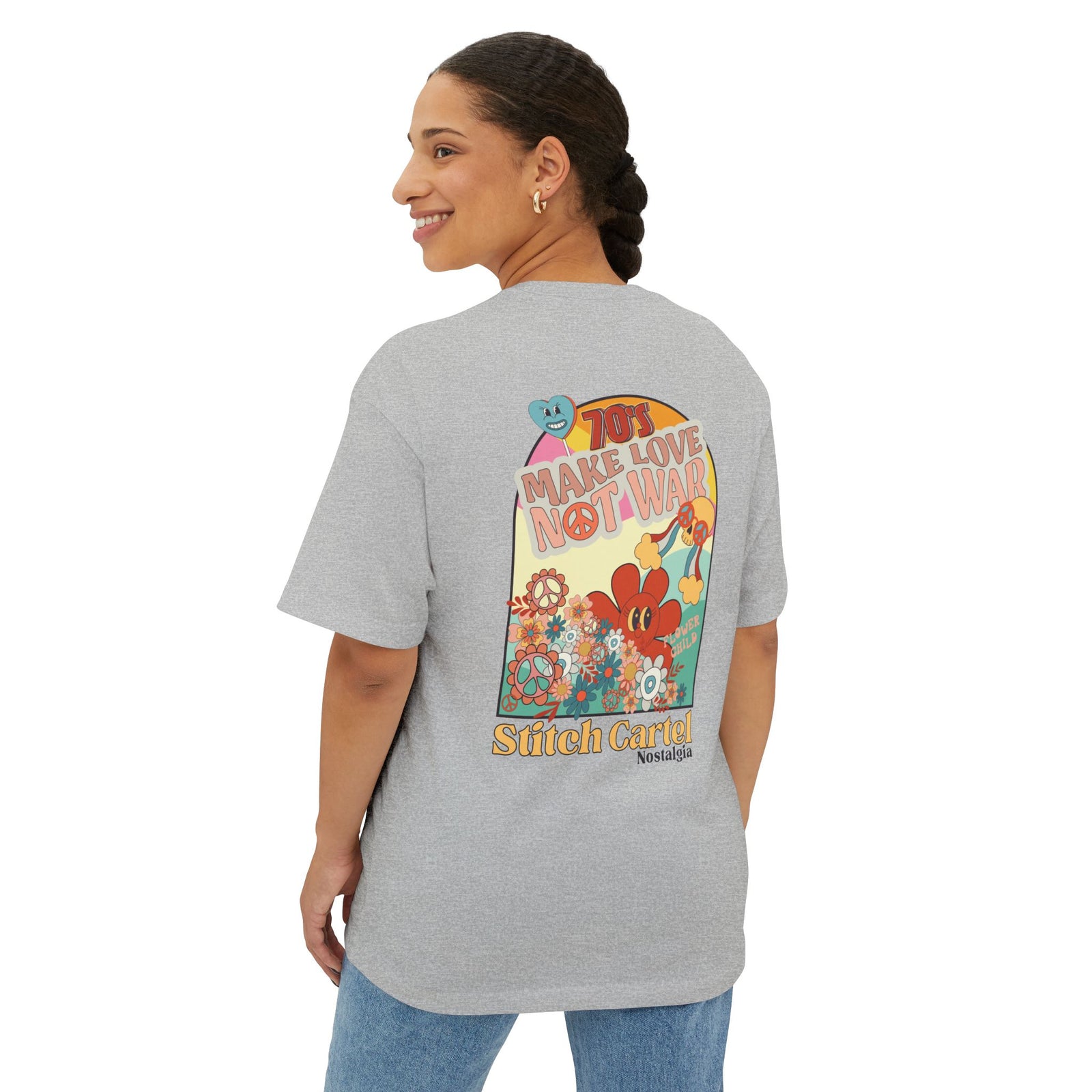 Womans yellow and black 70s Nostalgia Box Tee