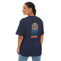 Ghetto beach basic orange and blue design Unisex Oversized Boxy Tee