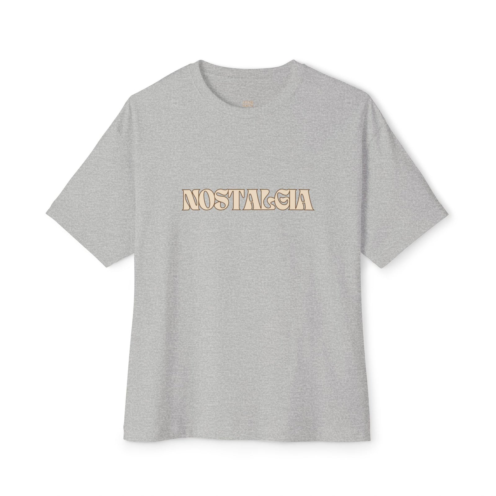 Mens 90s nostalgia beige design Oversized Boxy Tee