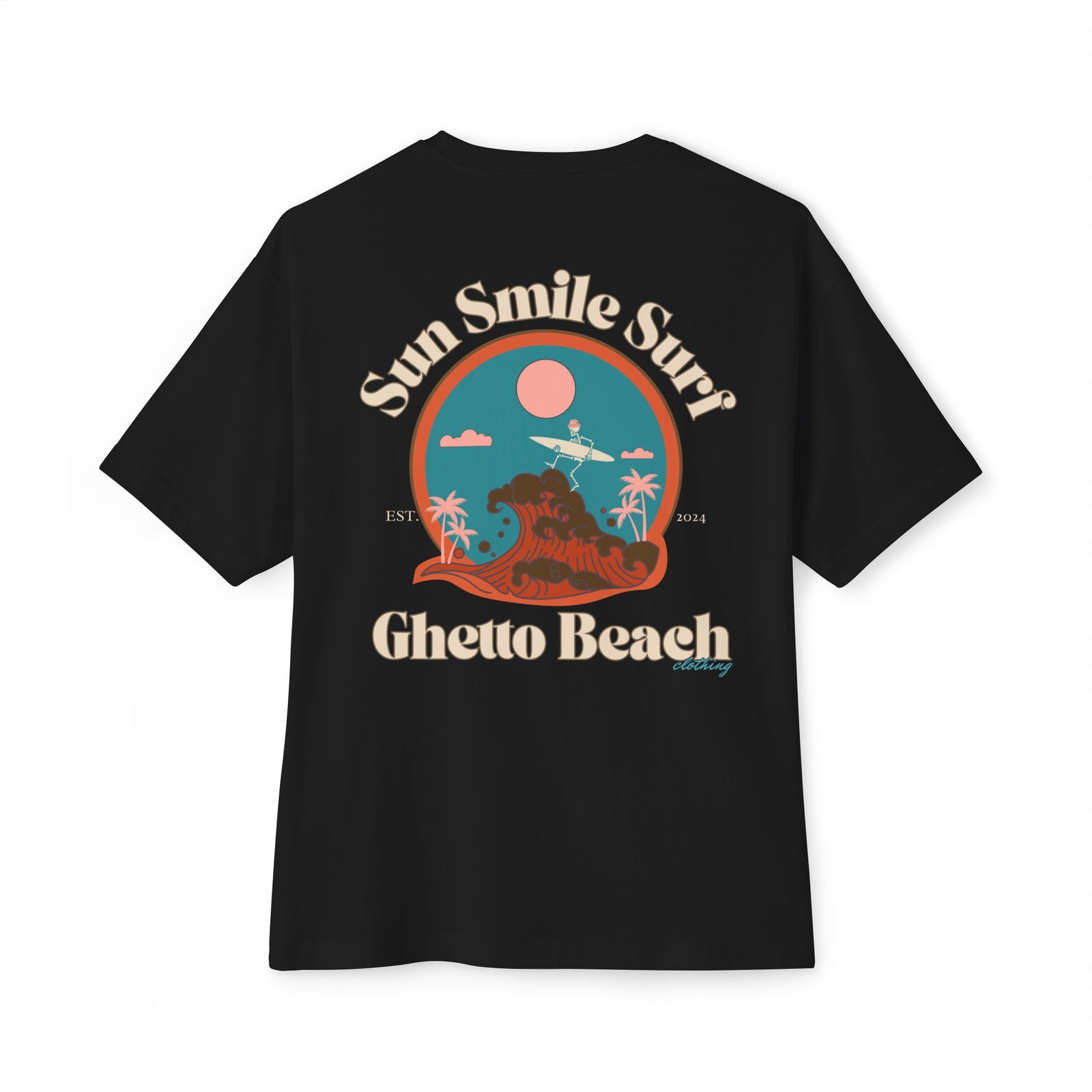 Ghetto Beach Beige design Oversized box tee