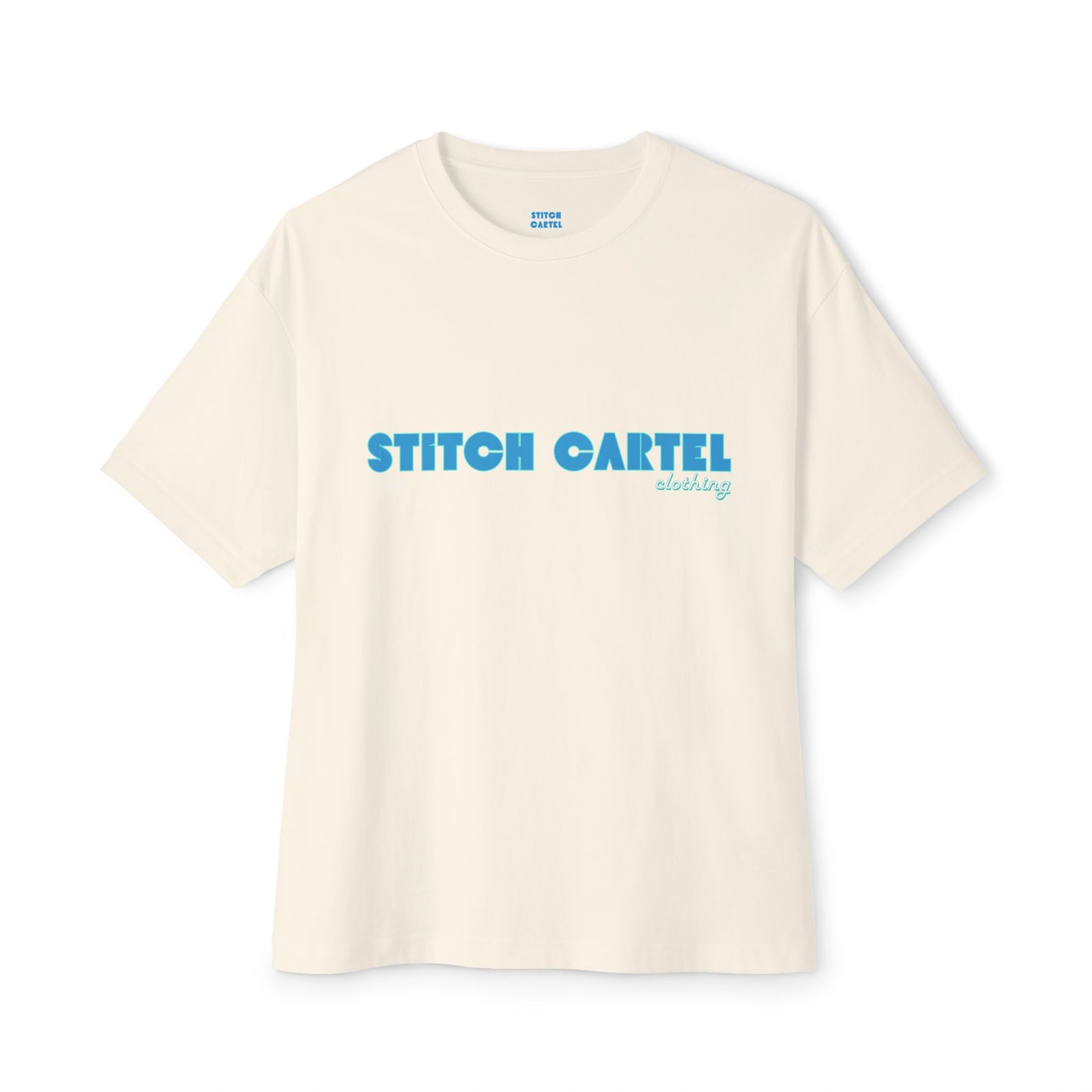 Unisex Retro Waves blue design Oversized Boxy Tee