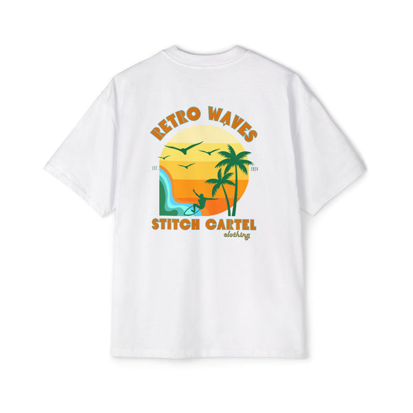 Retro Waves Oversized Tee - Men's Summer T-Shirt for Beach Vibes