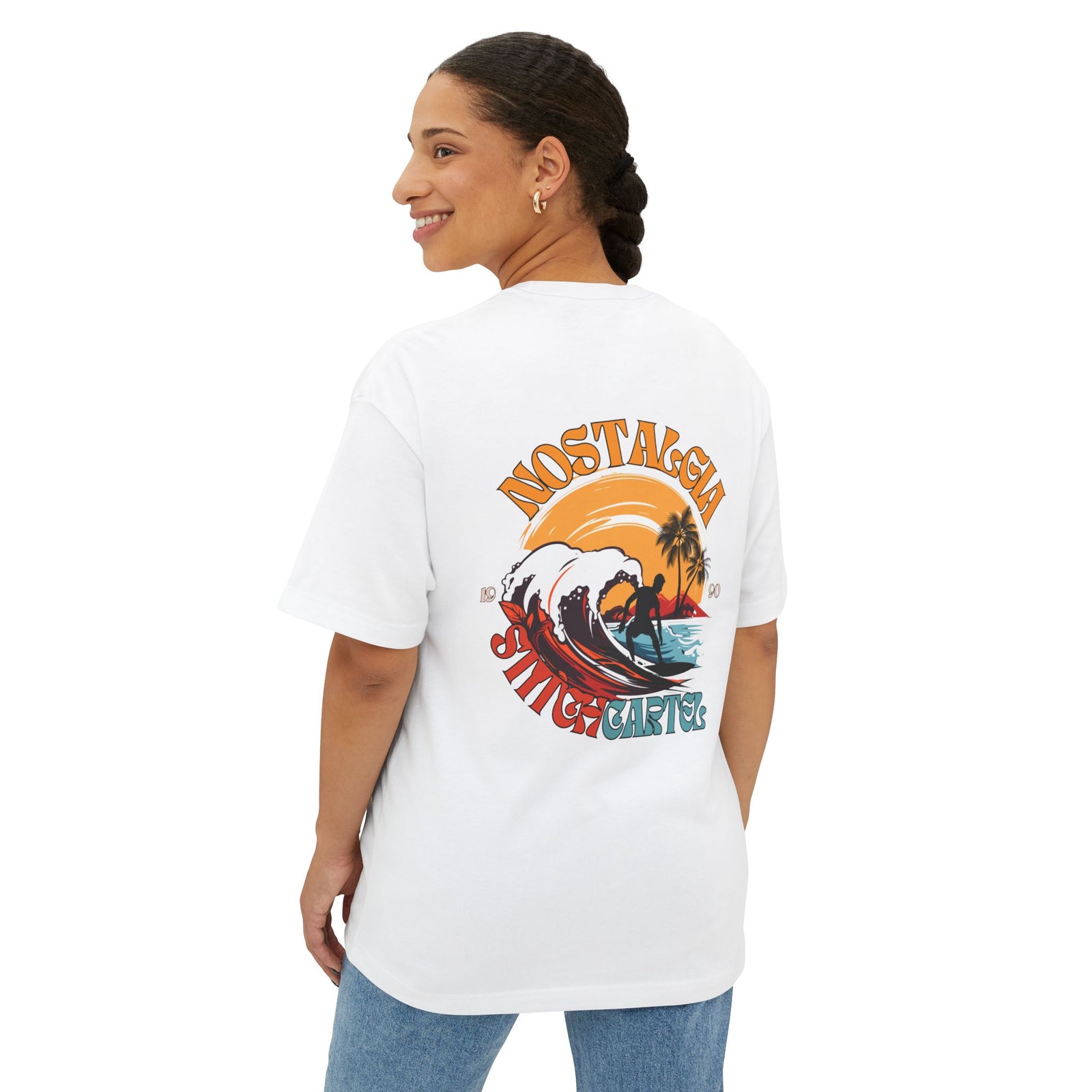 90s mens orange design Nostalgia Box Tee