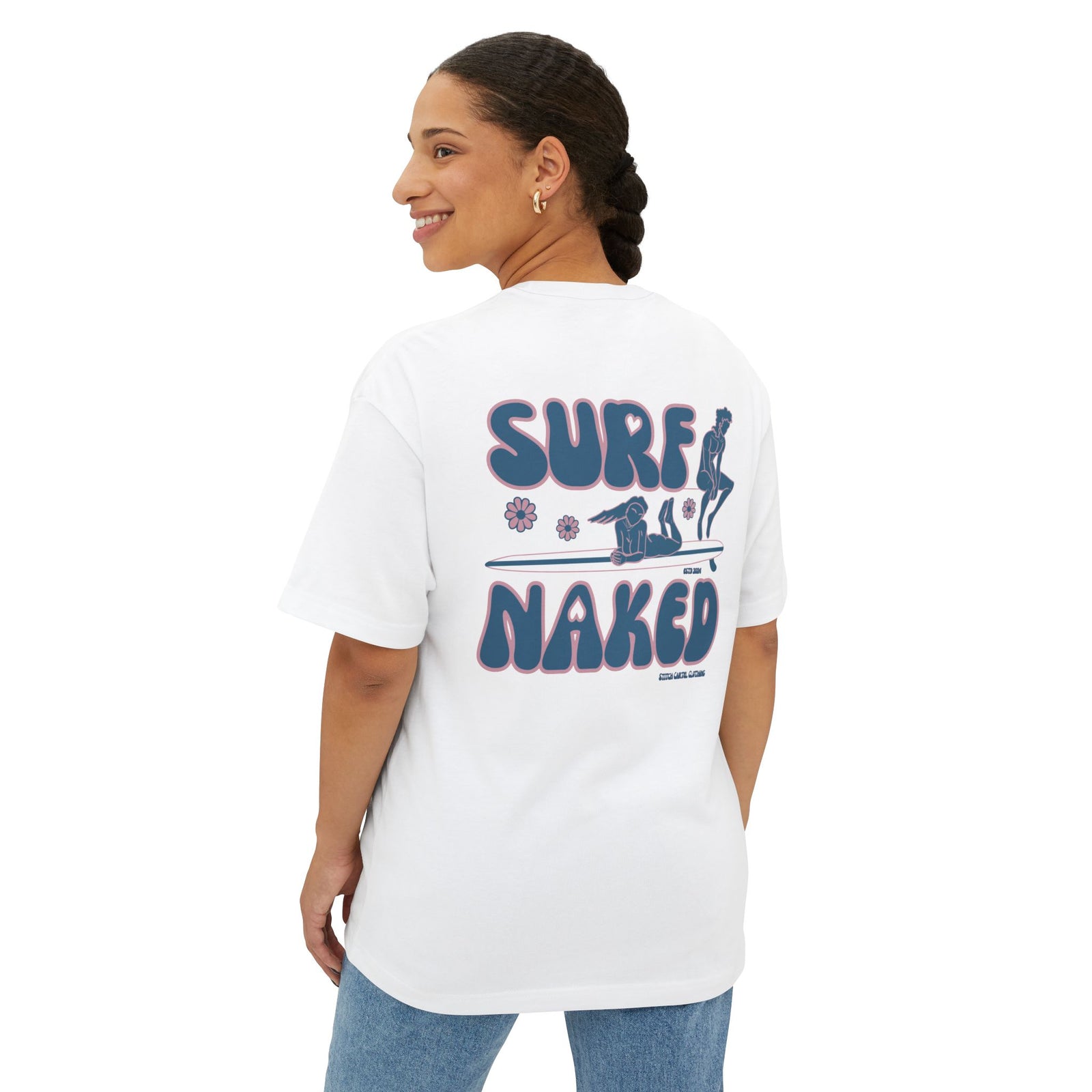 Pink and Blue Surf Naked box Tee